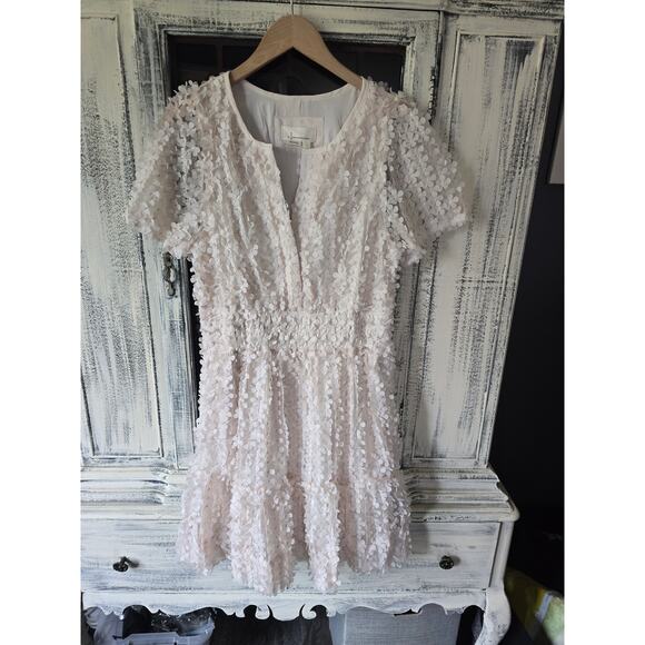 ANTHROPOLOGIE White Somerset Floral Appliqué Dress - Picture 5 of 5